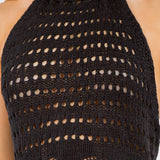 Black Halter Crochet Top