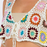 Rainbow Tie Crochet Vest