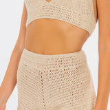 Taupe Two Piece Crochet Set