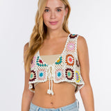 Rainbow Tie Crochet Vest