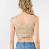 Taupe Tie Crochet Top